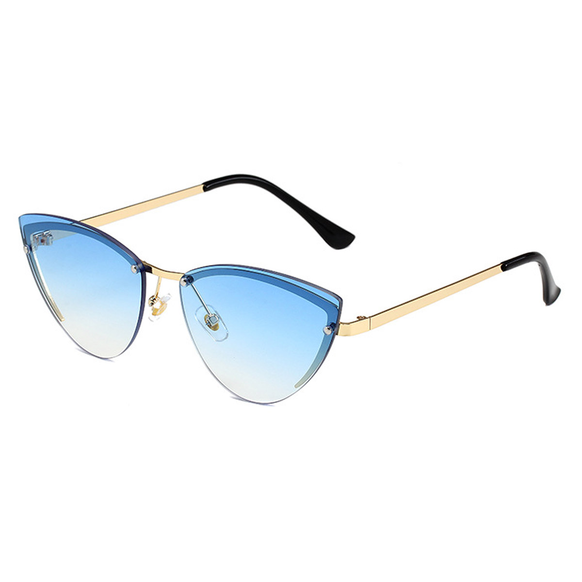 Ochelari de soare din metal de culoare oceanică cu ochi de pisică