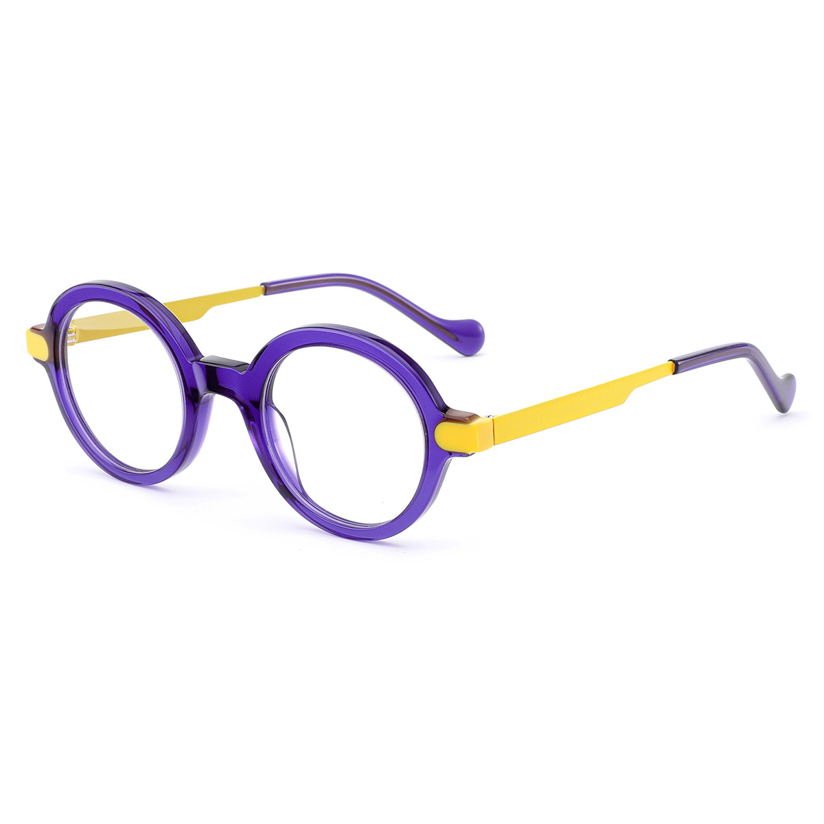 Ochelari optici din acetat Retro Artistic Round Frame
