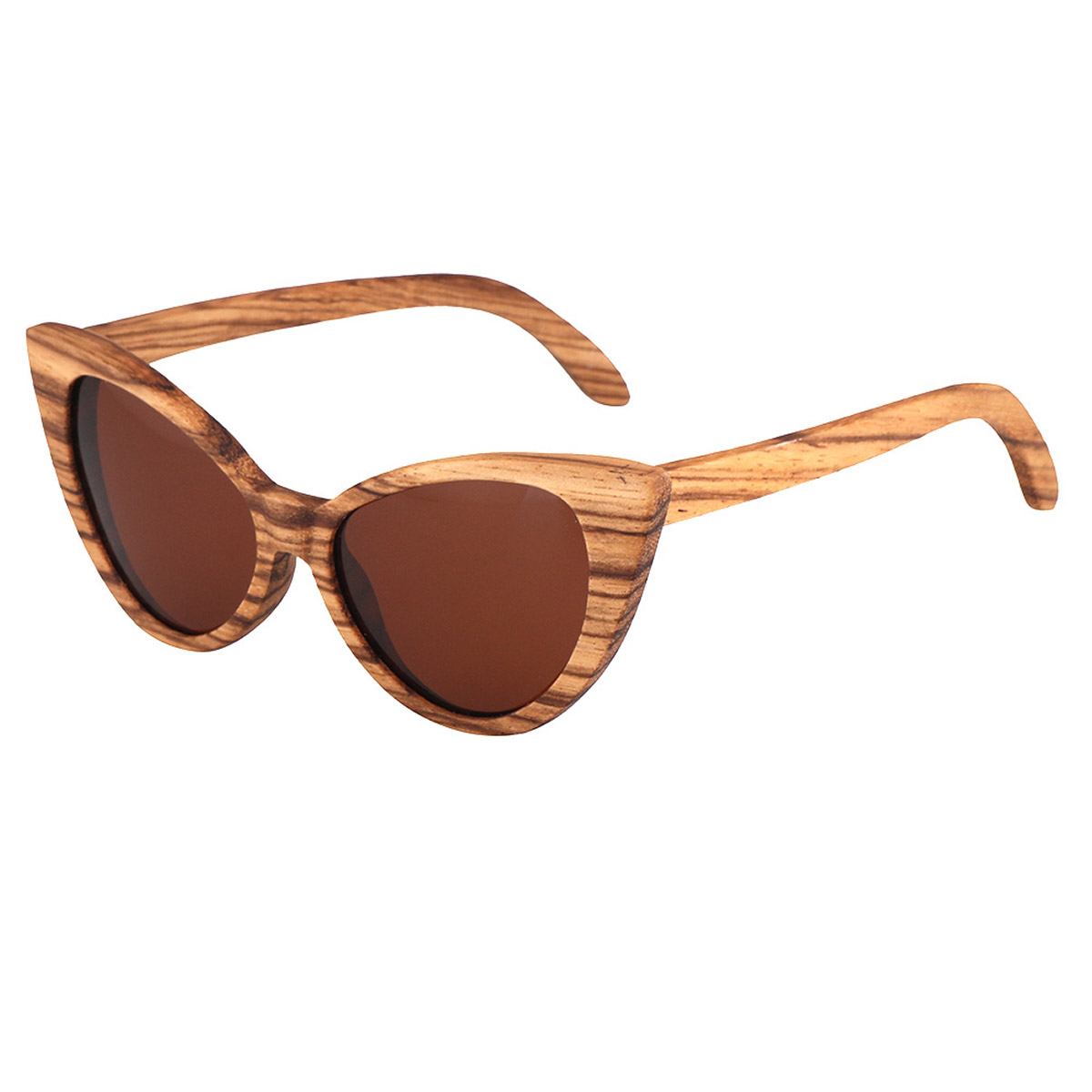 Ochelari de soare eleganti din lemn cu rama ochi de pisica Ochelari de soare eleganti din lemn cu rama ochi de pisica