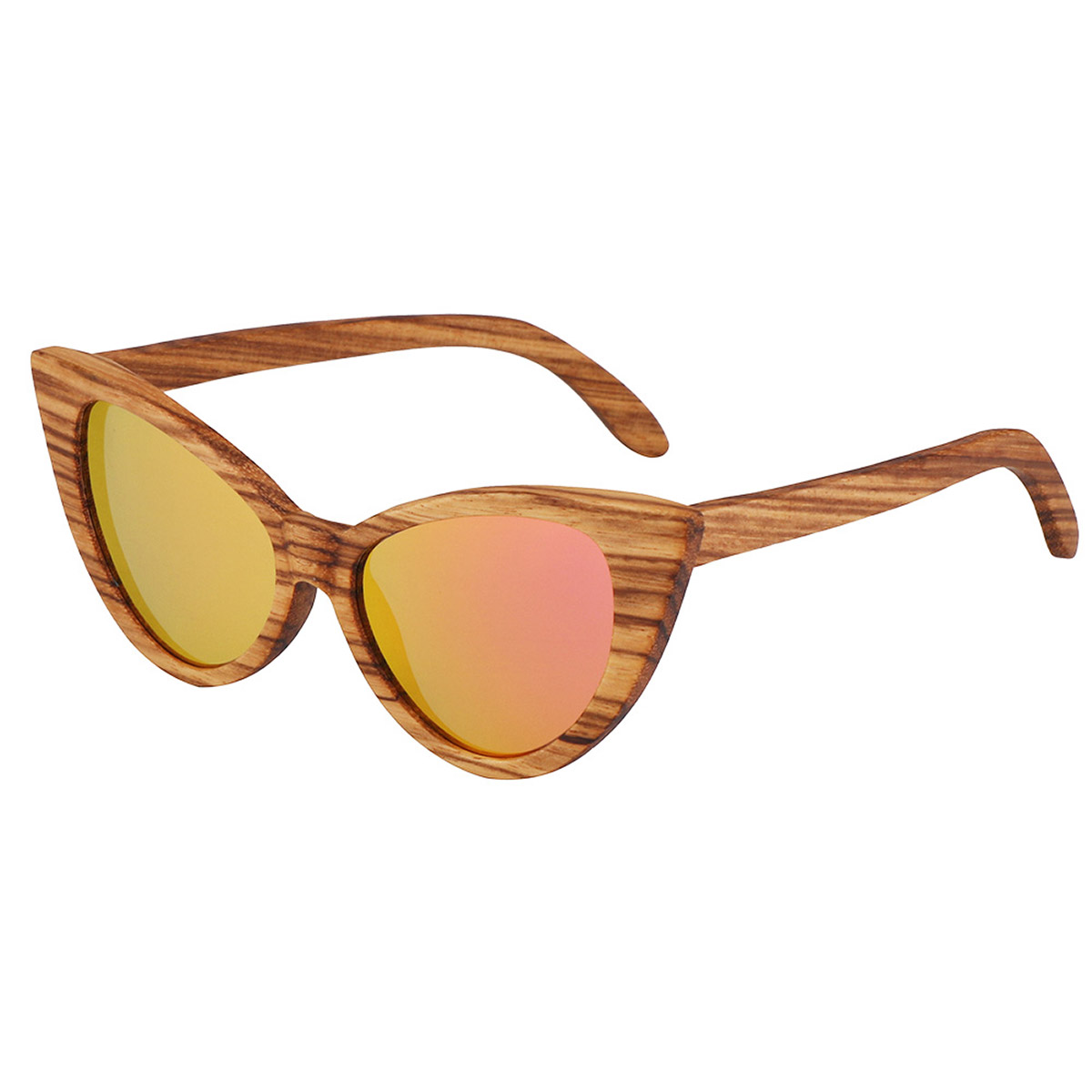 Ochelari de soare eleganti din lemn cu rama ochi de pisica Ochelari de soare eleganti din lemn cu rama ochi de pisica