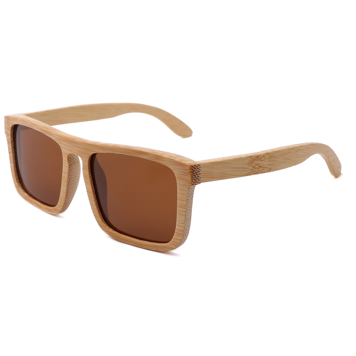 Ochelari de soare cu ramă pătrată din bambus natural, ușori, ecologici Ochelari de soare cu ramă pătrată din bambus natural, ușori, ecologici