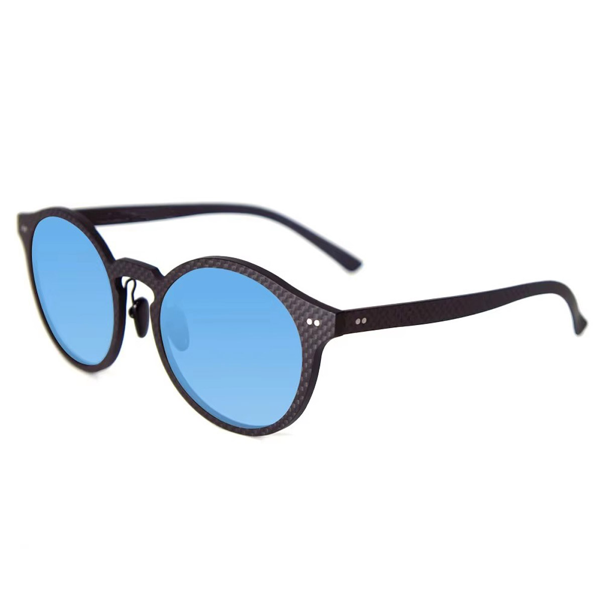 Ochelari de soare retro cu cadru rotund UV400 din fibră de carbon