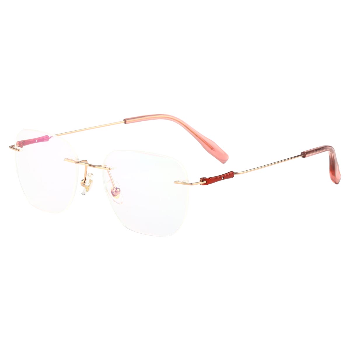 Ochelari de lectură ultra-ușori, din metal, fără rame, cu balama elastică Ochelari de lectură ultra-ușori, din metal, fără rame, cu balama elastică