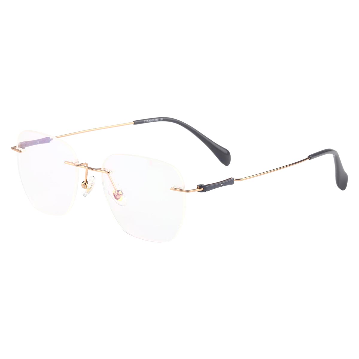 Ochelari de lectură ultra-ușori, din metal, fără rame, cu balama elastică Ochelari de lectură ultra-ușori, din metal, fără rame, cu balama elastică